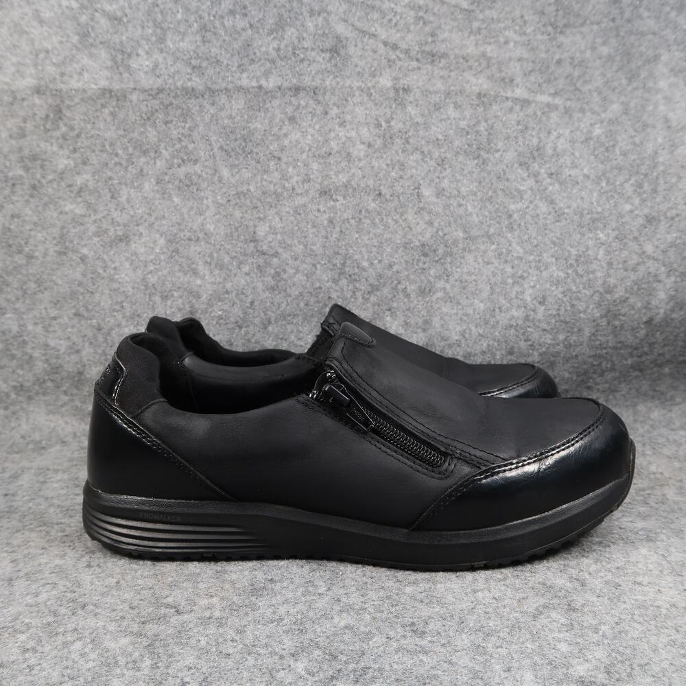 Rockport Works Shoes Womens 9 TruStride Loafer Side Zip Slip On Black Leather